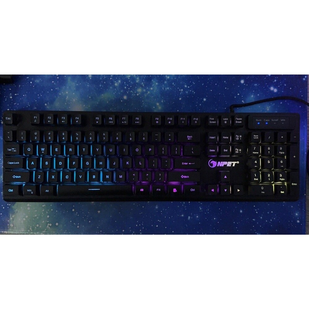 NPET K10 Gaming Wired Keyboard LED Backlit Mechanical Keyboard- FULLY Tested